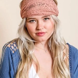 Bohemian Rose Lace Stretch Headwrap
